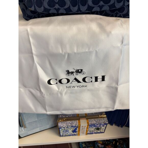 NWT Coach Carter Backpack In Monogrammed Denim - Picture 4 of 13